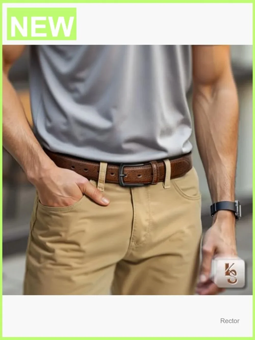 Men's Genuine Leather Dress Casual Belt 1 3/8
